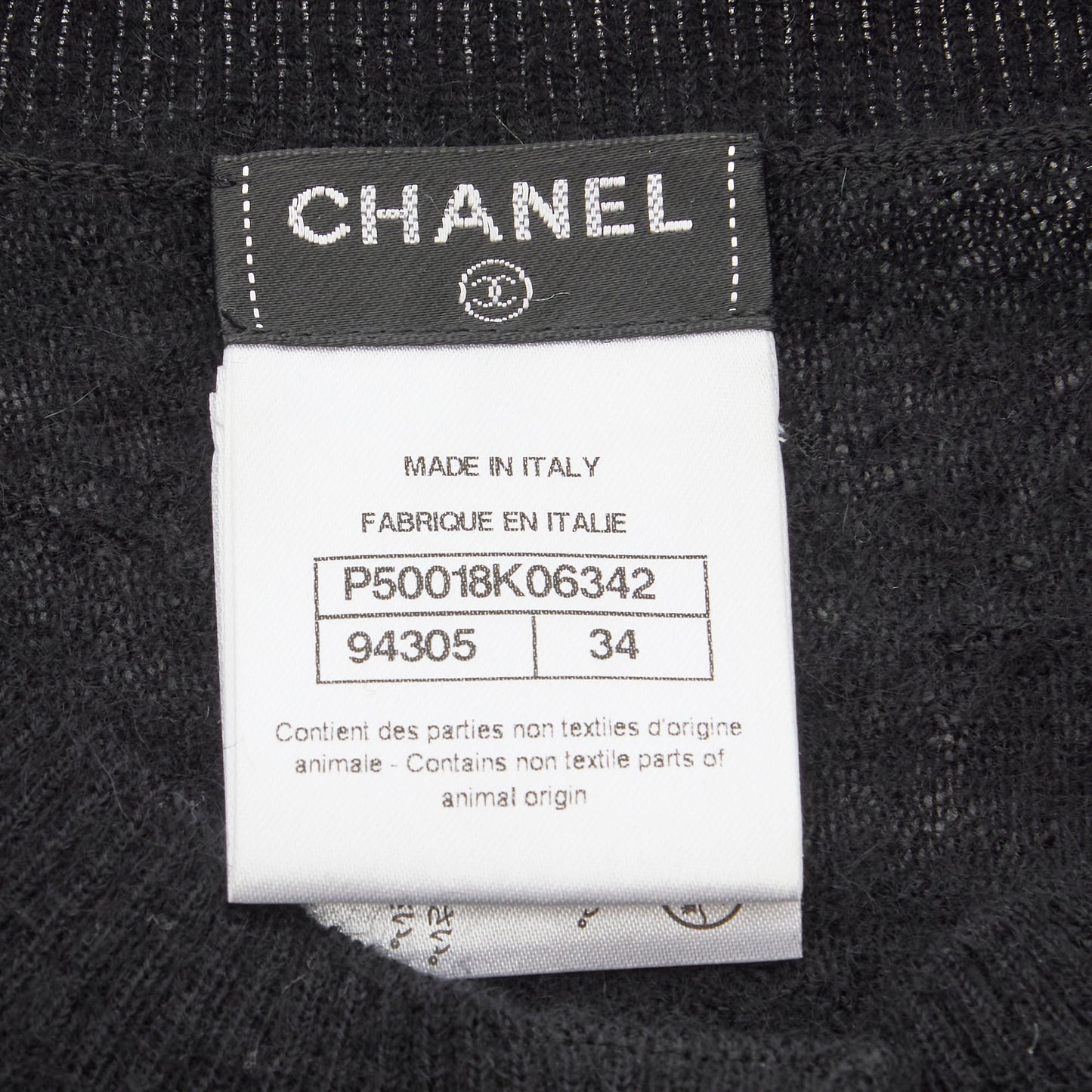 CHANEL Cardigan, Coco Button, Long Sleeve, Mohair Cashmere Blend, Black, Gold-Tone Hardware, Pre-Owned - Vintage La Charme