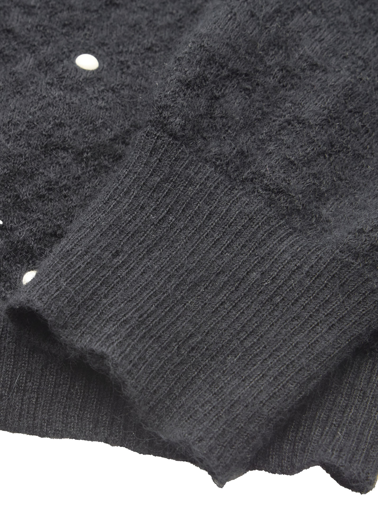 CHANEL Cardigan, Coco Button, Long Sleeve, Mohair Cashmere Blend, Black, Gold-Tone Hardware, Pre-Owned - Vintage La Charme