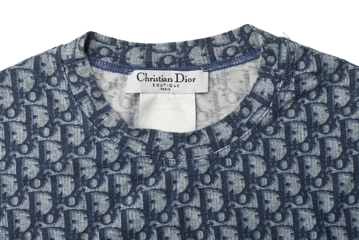Dior T-Shirt, Sleeveless, Cut-and-Sew, Cotton, Blue, Silver-Tone Hardware, Pre-Owned - Vintage La Charme