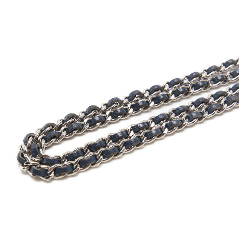 CHANEL Chain Wallet, Coco Mark, Folding, Caviar Skin, Navy, Gold-Tone Hardware, Pre-Owned - Vintage La Charme