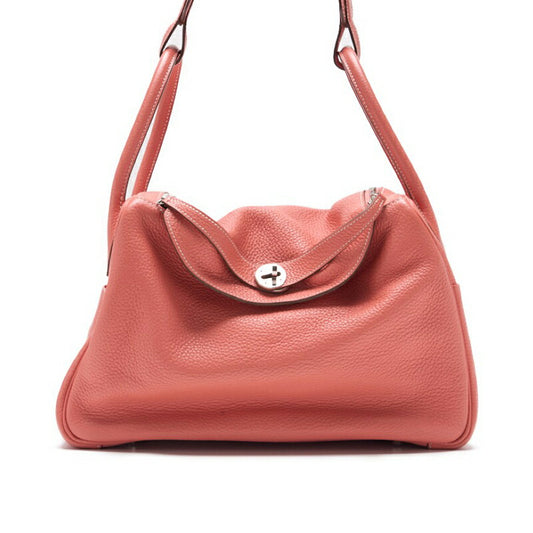 HERMES Lindy 34 Shoulder Bag Tryon Clemence Crevette Silver-Tone Hardware Pre-Owned - Vintage La Charme