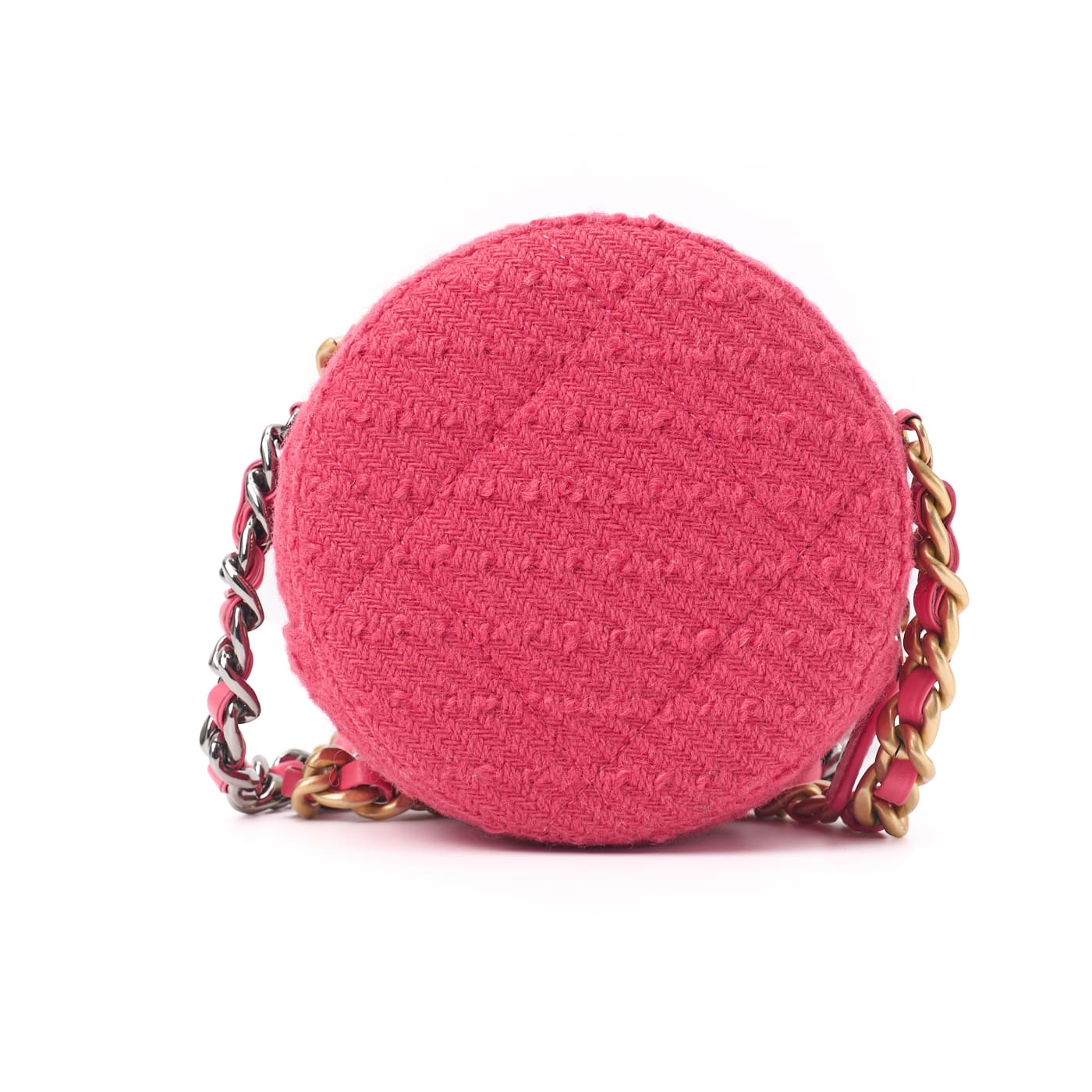 CHANEL 19 Matelasse Chain Shoulder Tote Bag Tweed Pink Gold-Tone Hardware Pre-Owned - Vintage La Charme