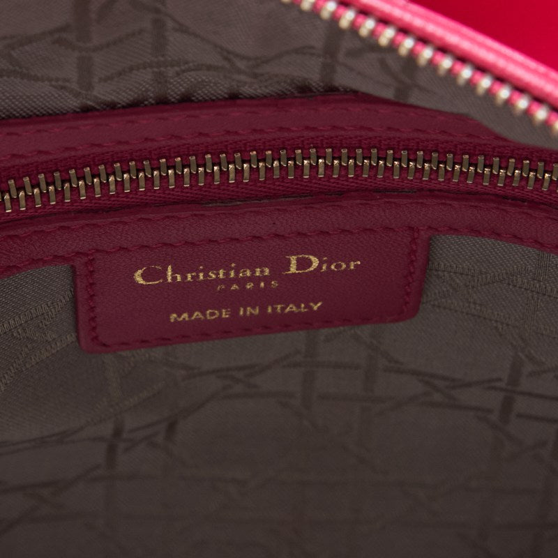 Dior Lady Dior Cannage 2WAY Handbag Lambskin Pink Gold-Tone Hardware Pre-Owned - Vintage La Charme