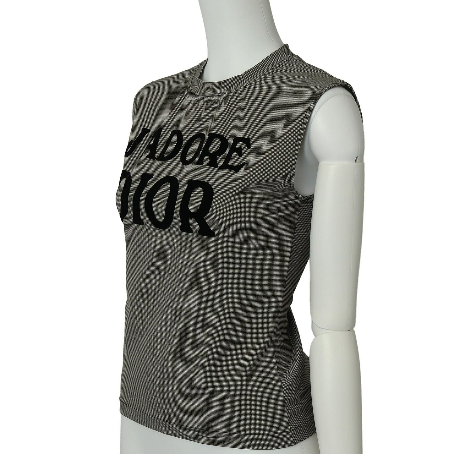 Dior T-Shirt, Staggered Design, 100 Percent Cotton, Black, Silver-Tone Hardware, Pre-Owned - Vintage La Charme