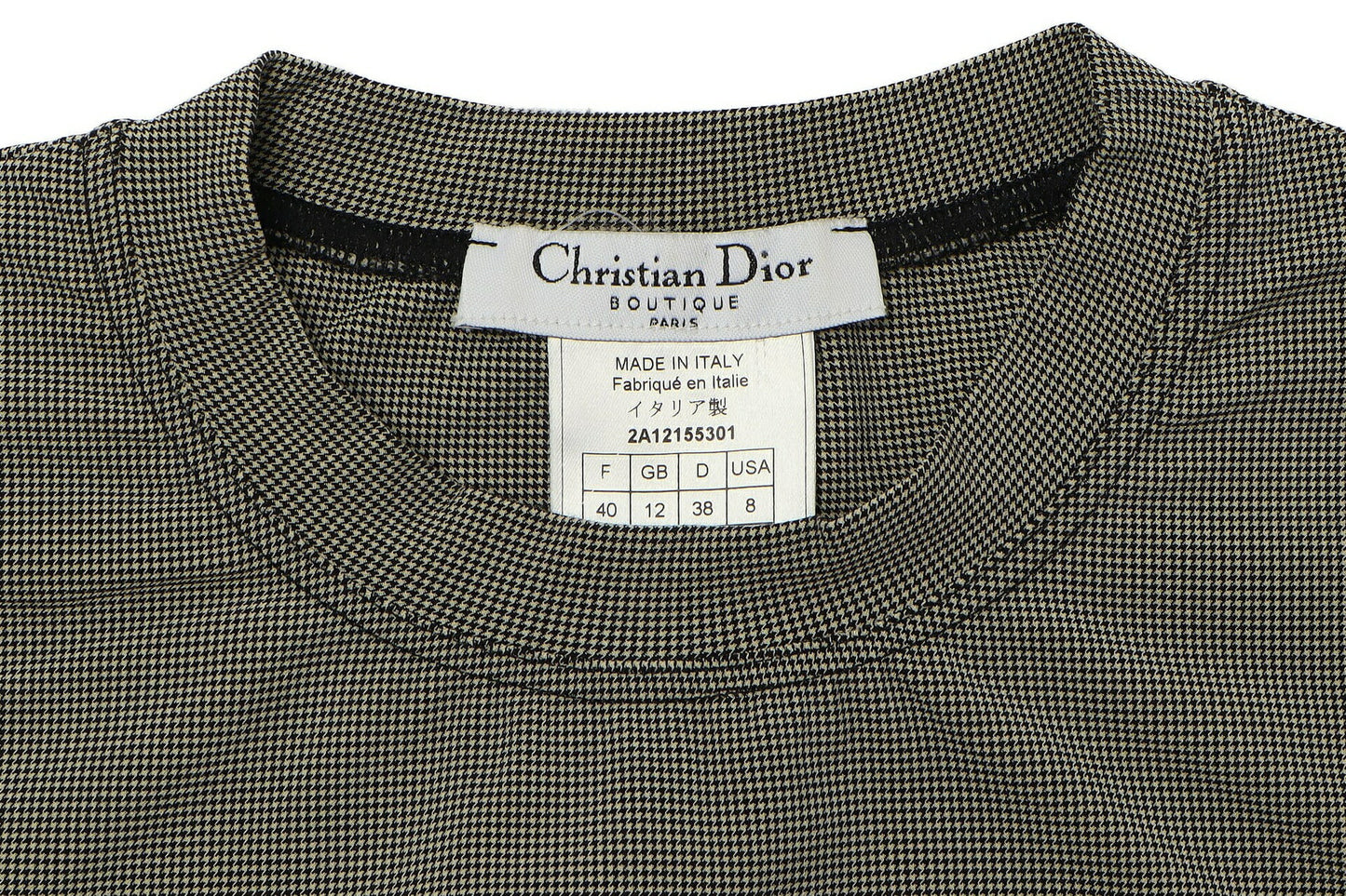Dior T-Shirt, Staggered Design, 100 Percent Cotton, Black, Silver-Tone Hardware, Pre-Owned - Vintage La Charme
