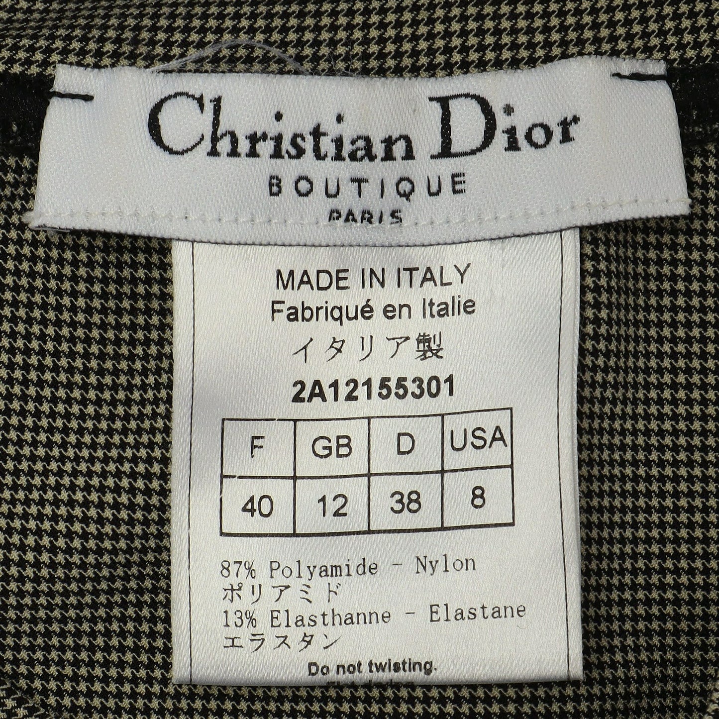 Dior T-Shirt, Staggered Design, 100 Percent Cotton, Black, Silver-Tone Hardware, Pre-Owned - Vintage La Charme