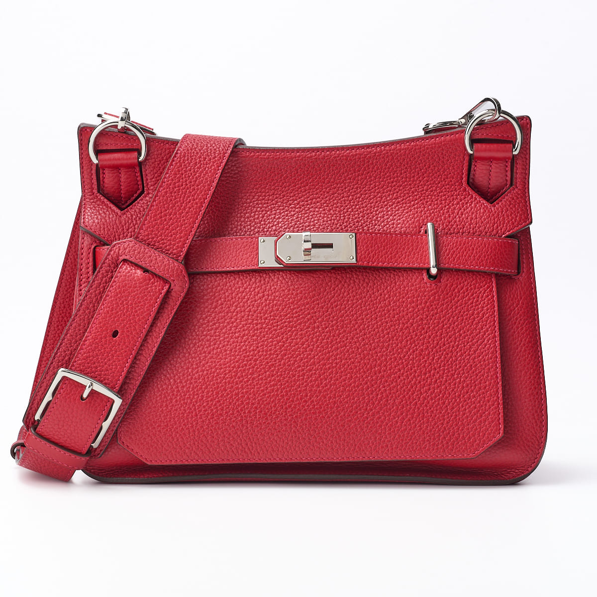 HERMES Gypsiere 31 Shoulder Bag Tryon Clemence Rouge Casaque Silver-Tone Hardware Pre-Owned - Vintage La Charme