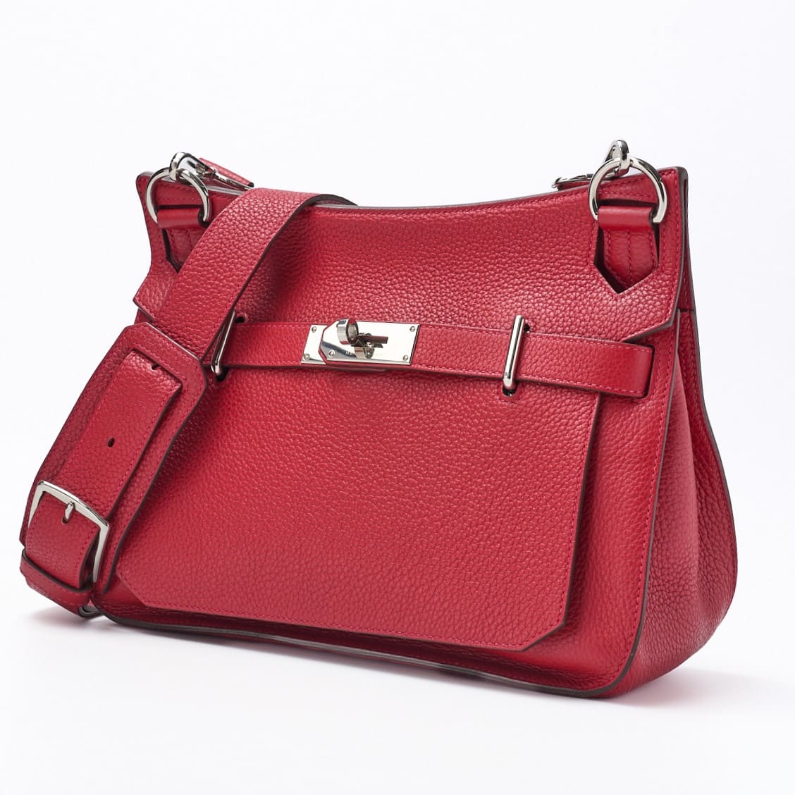 HERMES Gypsiere 31 Shoulder Bag Tryon Clemence Rouge Casaque Silver-Tone Hardware Pre-Owned - Vintage La Charme