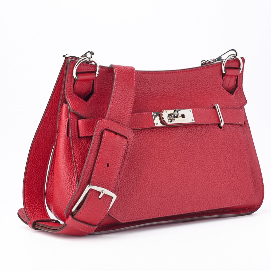 HERMES Gypsiere 31 Shoulder Bag Tryon Clemence Rouge Casaque Silver-Tone Hardware Pre-Owned - Vintage La Charme