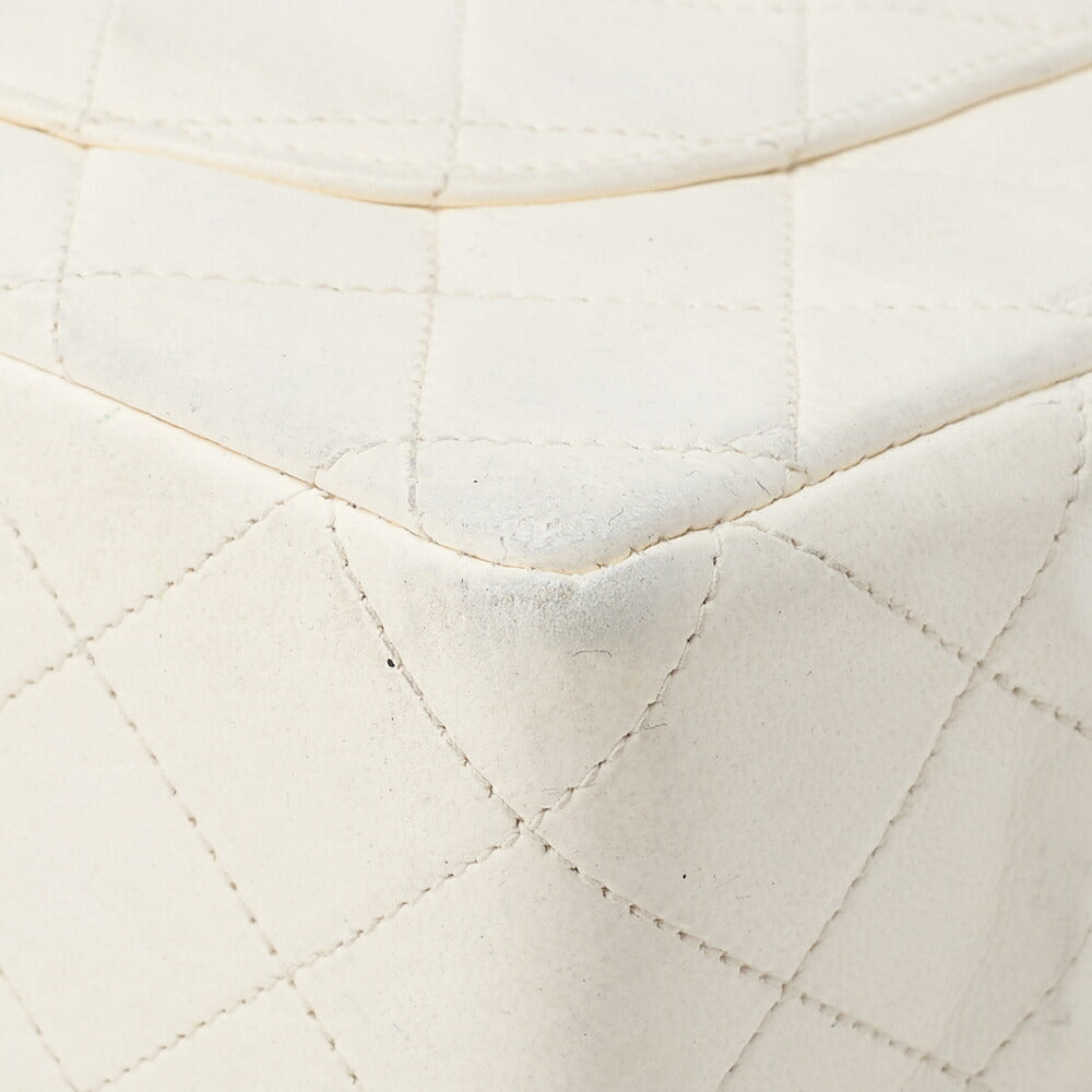 CHANEL Shoulder Bag, Matelasse W Flap, Chain Shoulder, Lambskin, White, Gold-Tone Hardware, Pre-Owned - Vintage La Charme