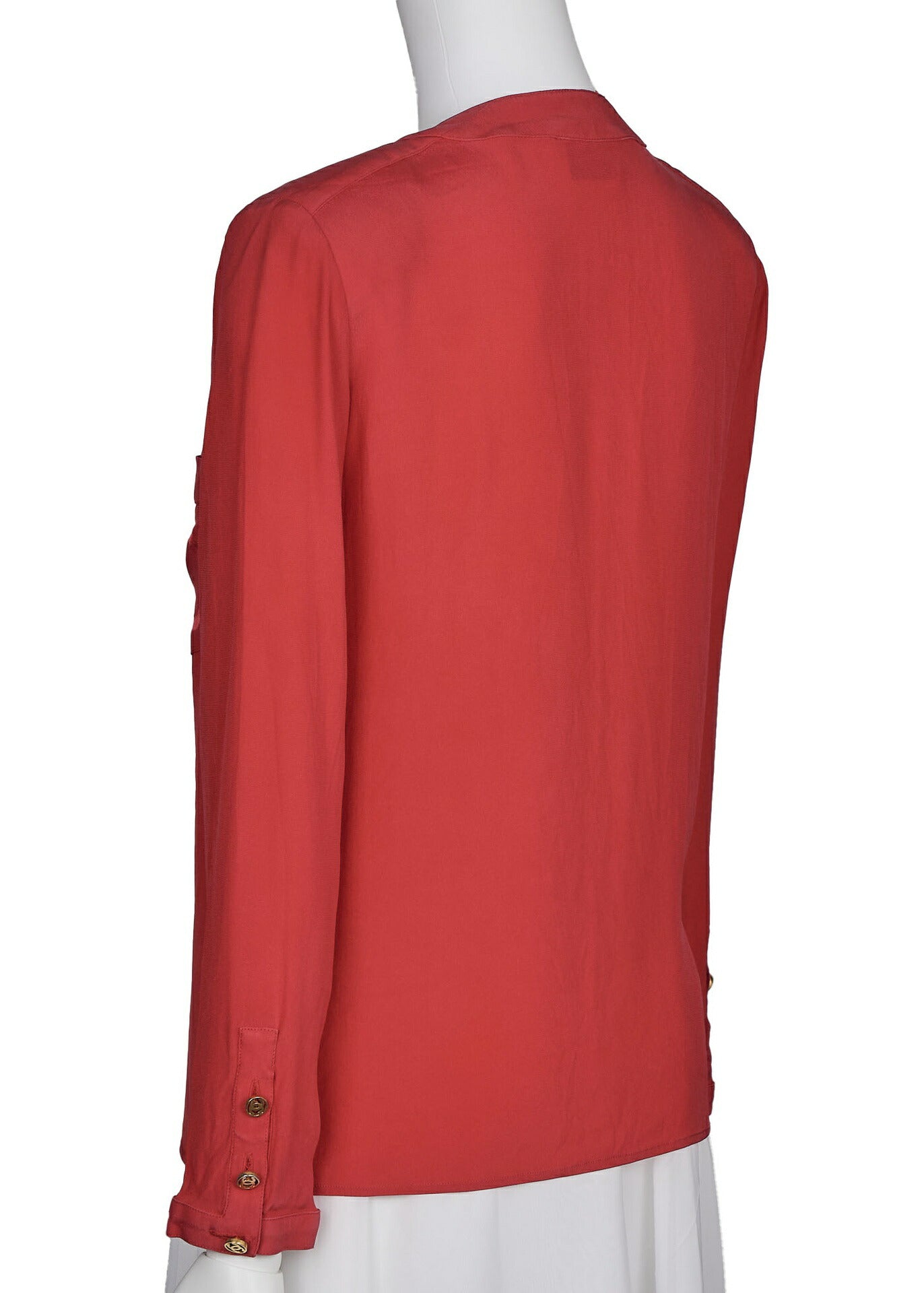 CHANEL Blouse Shirt Long Sleeve, Coco Mark, Red, Pre-Owned - Vintage La Charme