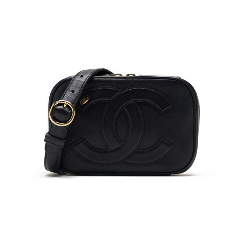 CHANEL Waist Pouch Shoulder Bag, Coco Mark, Lambskin, Black, Gold-Tone Hardware, Pre-Owned - Vintage La Charme
