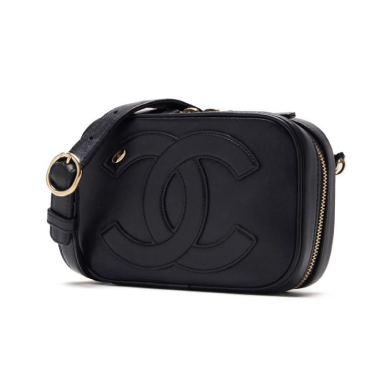 CHANEL Waist Pouch Shoulder Bag, Coco Mark, Lambskin, Black, Gold-Tone Hardware, Pre-Owned - Vintage La Charme
