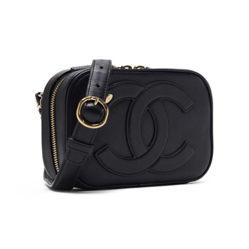 CHANEL Waist Pouch Shoulder Bag, Coco Mark, Lambskin, Black, Gold-Tone Hardware, Pre-Owned - Vintage La Charme