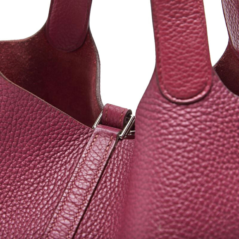 HERMES Picotin Rock MM Tote Bag Tryon Clemence Tosca Silver-Tone Hardware Pre-Owned - Vintage La Charme