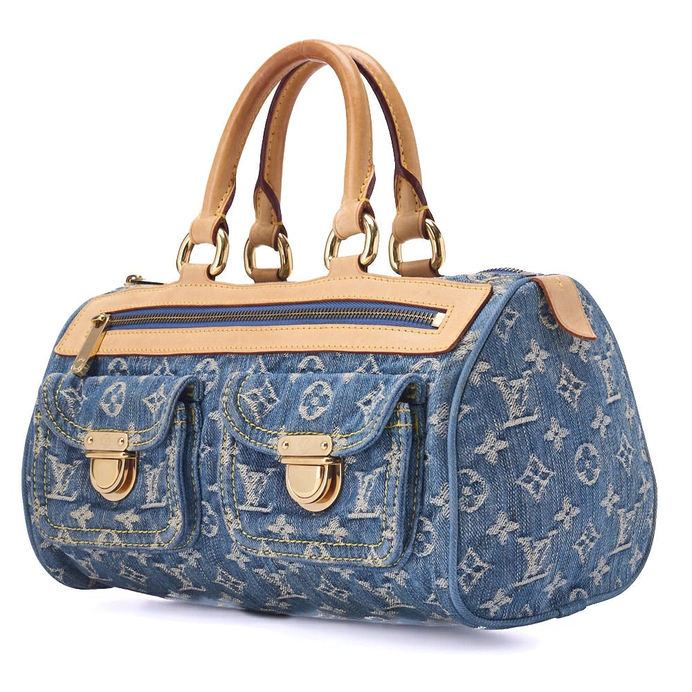 Louis Vuitton Shoulder Bag, Monogram Denim, Blue, Gold-Tone Hardware, Pre-Owned - Vintage La Charme