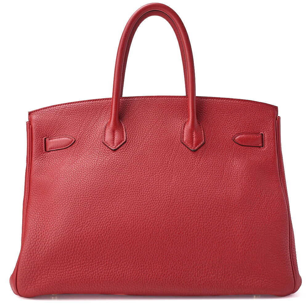 HERMES Birkin 35 Handbag Tryon Clemence Rouge Pivoine Gold-Tone Hardware Pre-Owned - Vintage La Charme