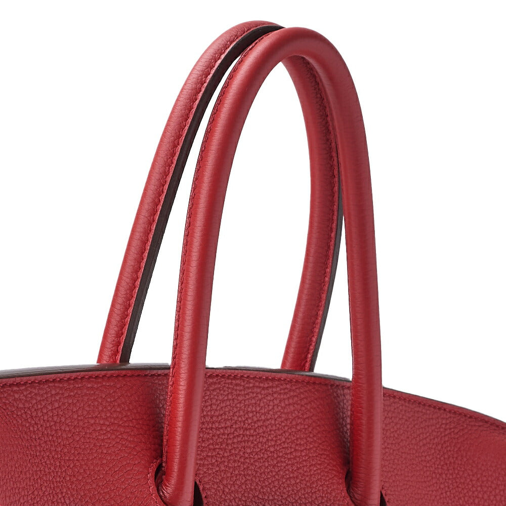 HERMES Birkin 35 Handbag Tryon Clemence Rouge Pivoine Gold-Tone Hardware Pre-Owned - Vintage La Charme