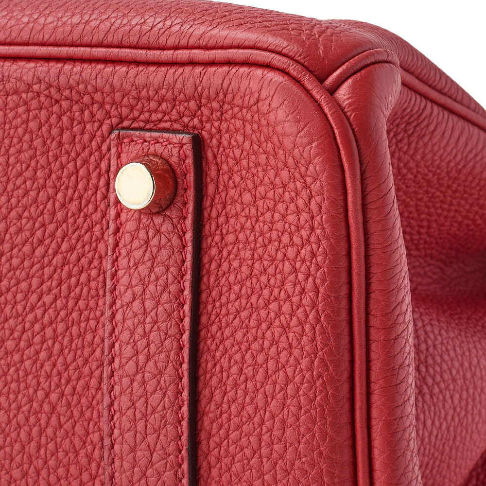 HERMES Birkin 35 Handbag Tryon Clemence Rouge Pivoine Gold-Tone Hardware Pre-Owned - Vintage La Charme