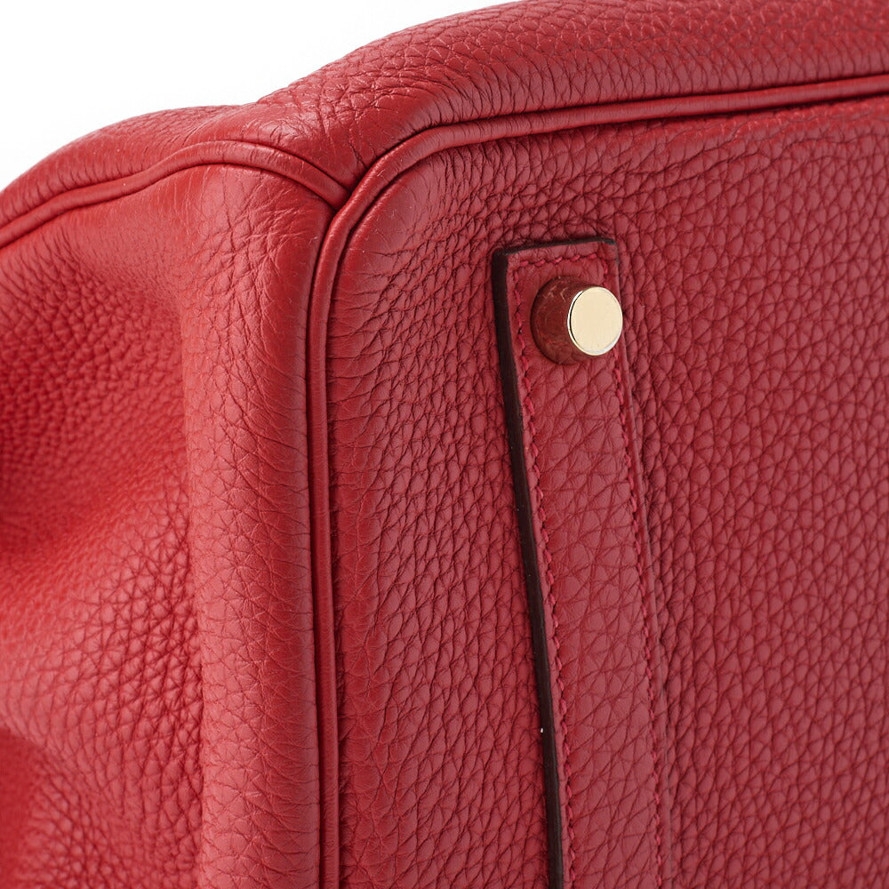 HERMES Birkin 35 Handbag Tryon Clemence Rouge Pivoine Gold-Tone Hardware Pre-Owned - Vintage La Charme
