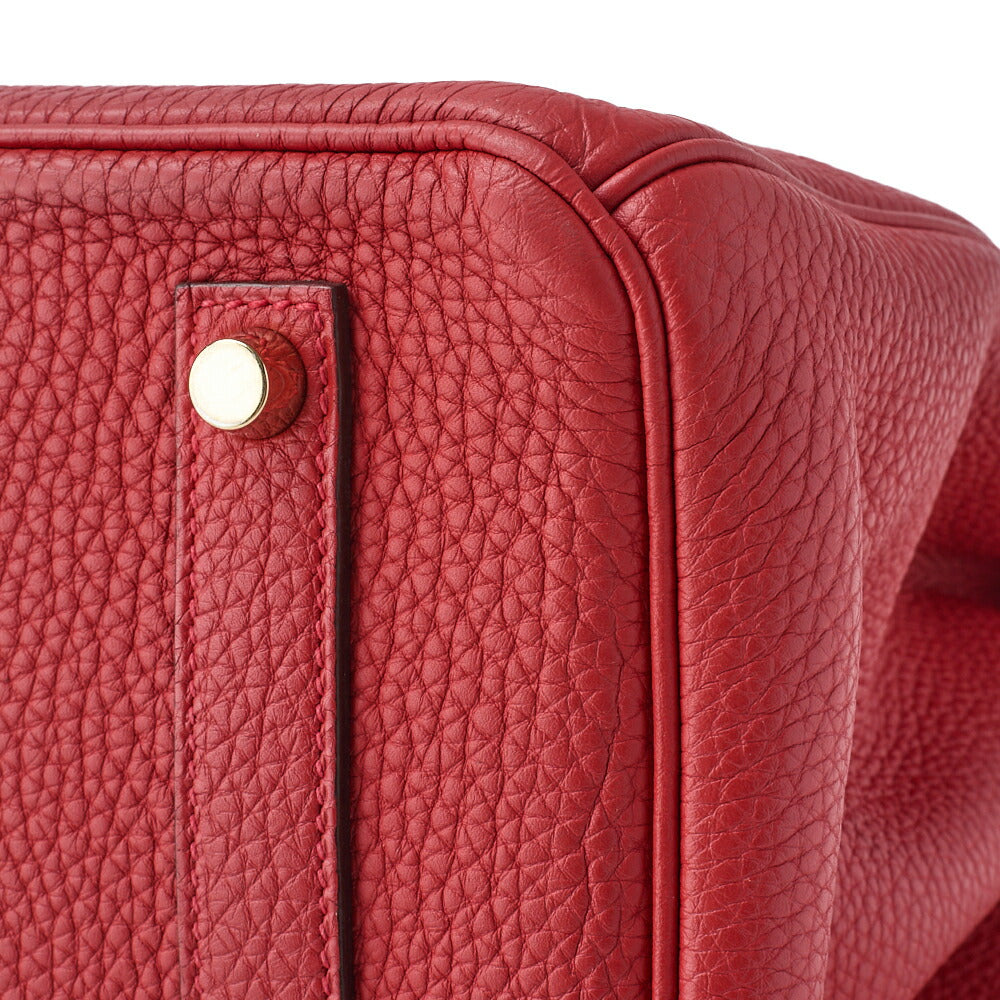 HERMES Birkin 35 Handbag Tryon Clemence Rouge Pivoine Gold-Tone Hardware Pre-Owned - Vintage La Charme