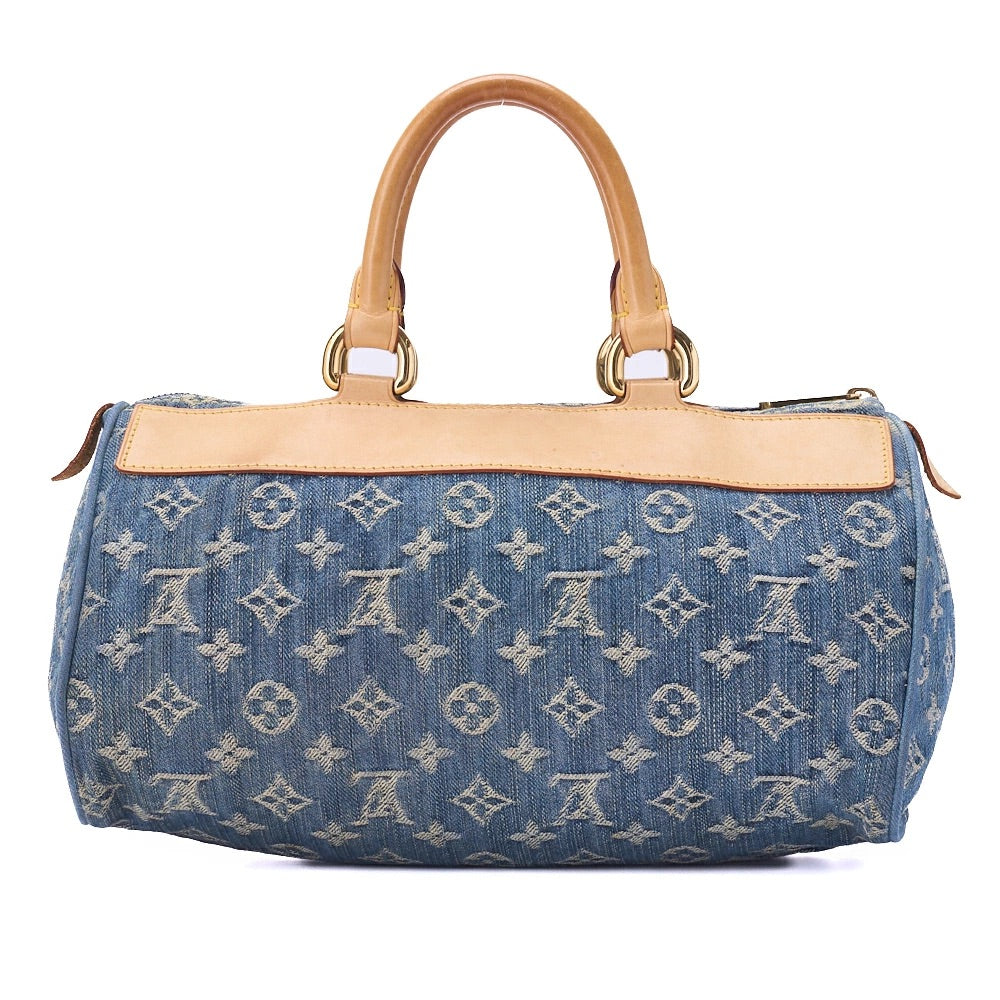 Louis Vuitton Shoulder Bag, Monogram Denim, Blue, Gold-Tone Hardware, Pre-Owned - Vintage La Charme