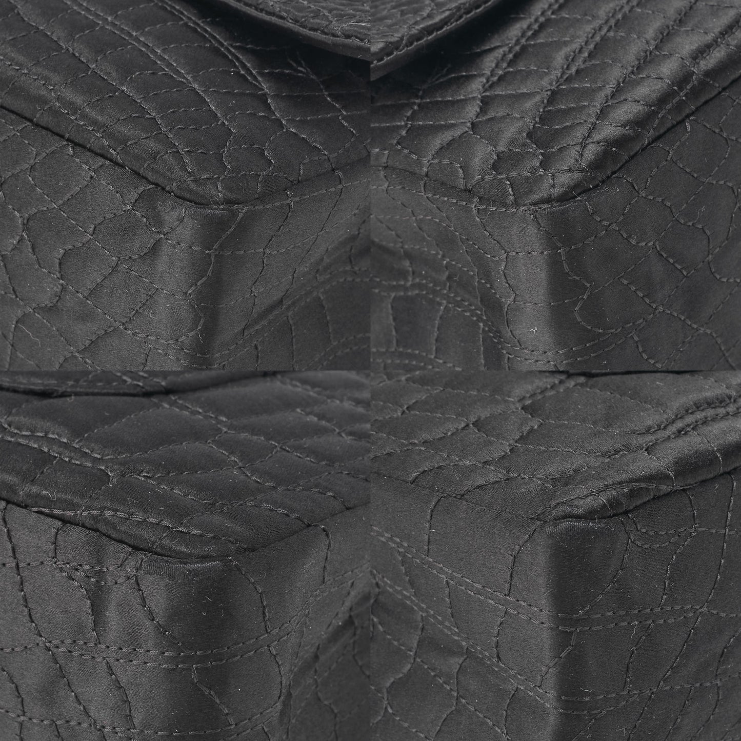 CHANEL Shoulder Bag Single Flap 2.55 Lock Satin Large Size Black Gold-Tone Hardware, Pre-Owned