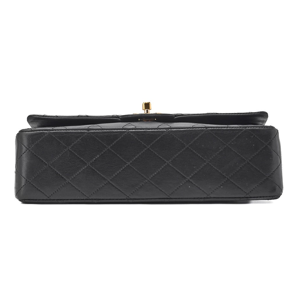 CHANEL Shoulder Bag Matelasse Double Flap Lambskin Black Gold-Tone Hardware Pre-Owned - Vintage La Charme
