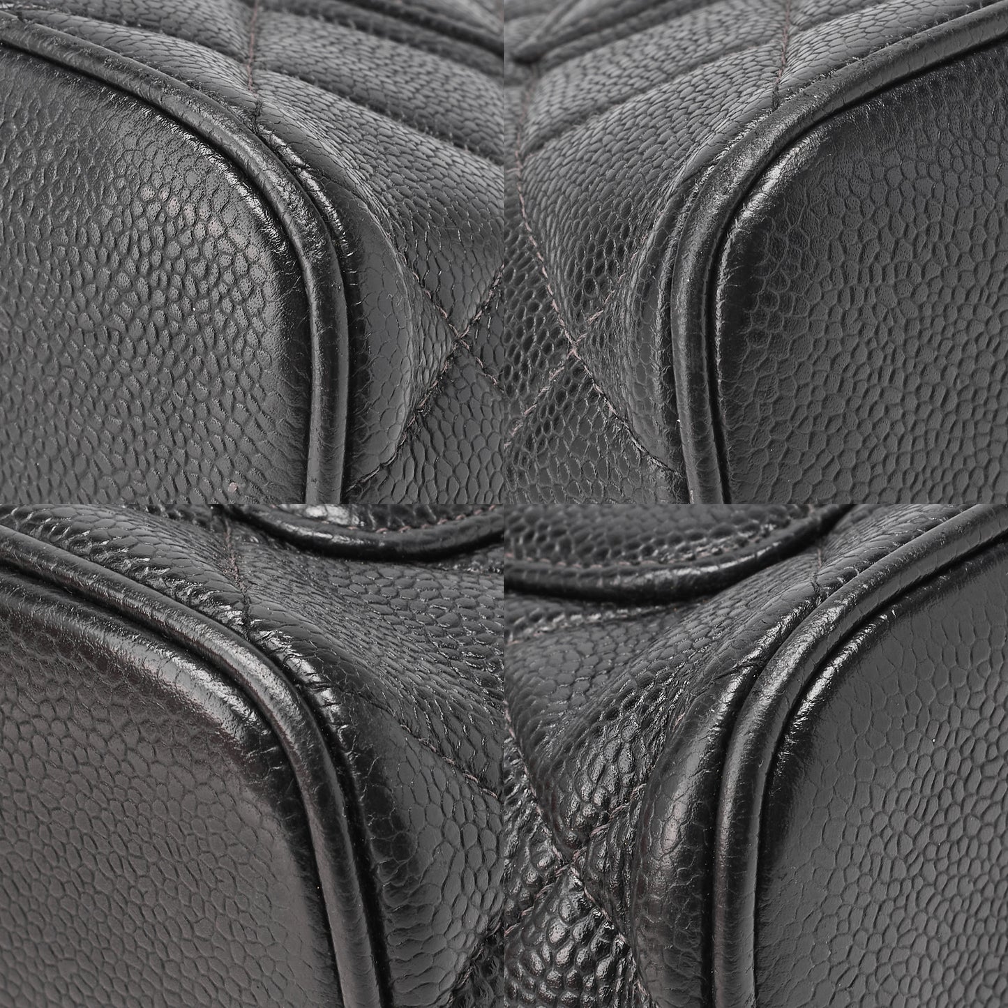 CHANEL Matelasse Reprint Tote Caviar Skin Black Silver-Tone Hardware, Pre-Owned