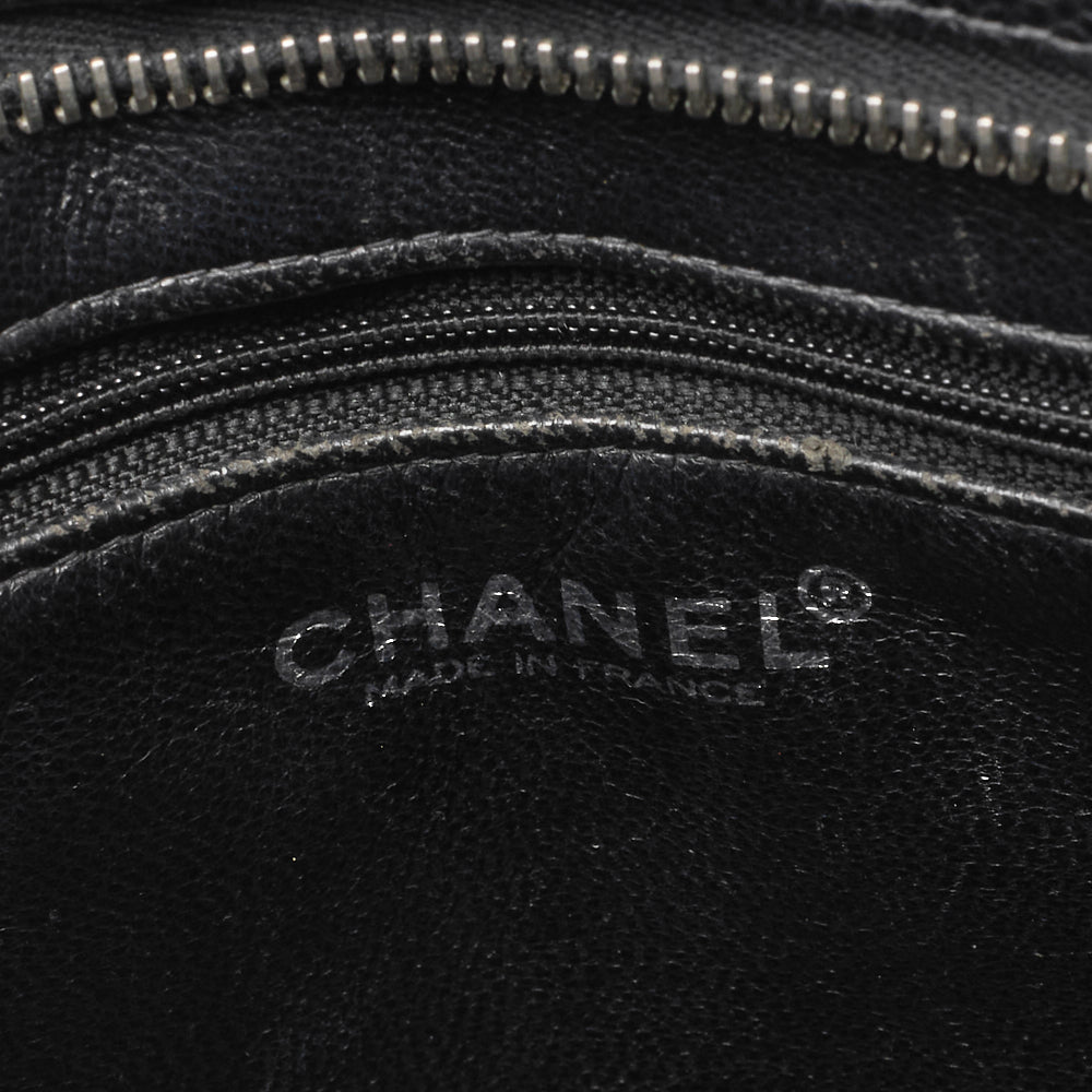 CHANEL Matelasse Reprint Tote Caviar Skin Black Silver-Tone Hardware, Pre-Owned