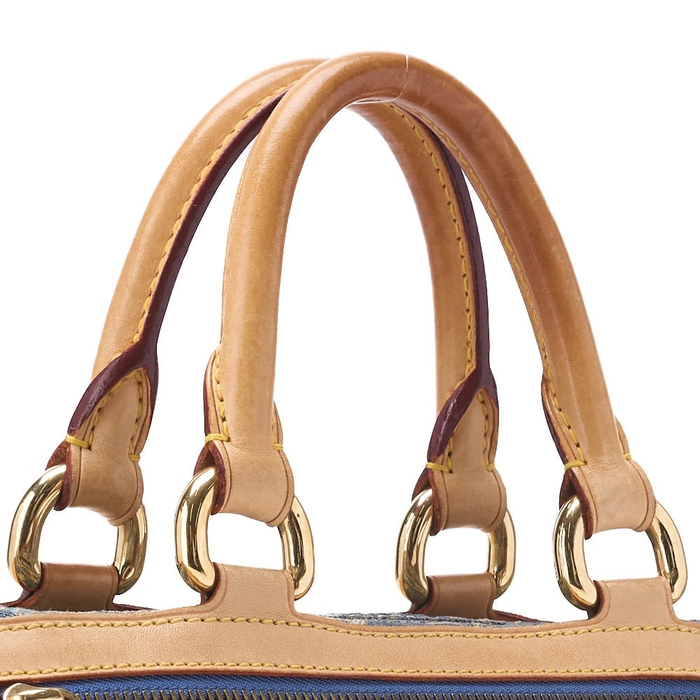 Louis Vuitton Shoulder Bag, Monogram Denim, Blue, Gold-Tone Hardware, Pre-Owned - Vintage La Charme