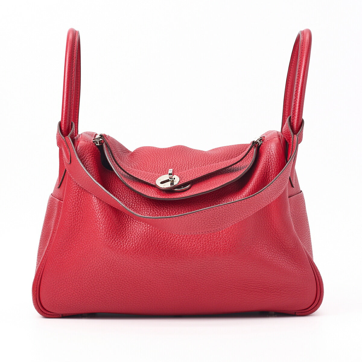 HERMES Lindy 30 2WAY Shoulder Bag Tryon Clemence Rouge Casaque Silver-Tone Hardware Pre-Owned - Vintage La Charme