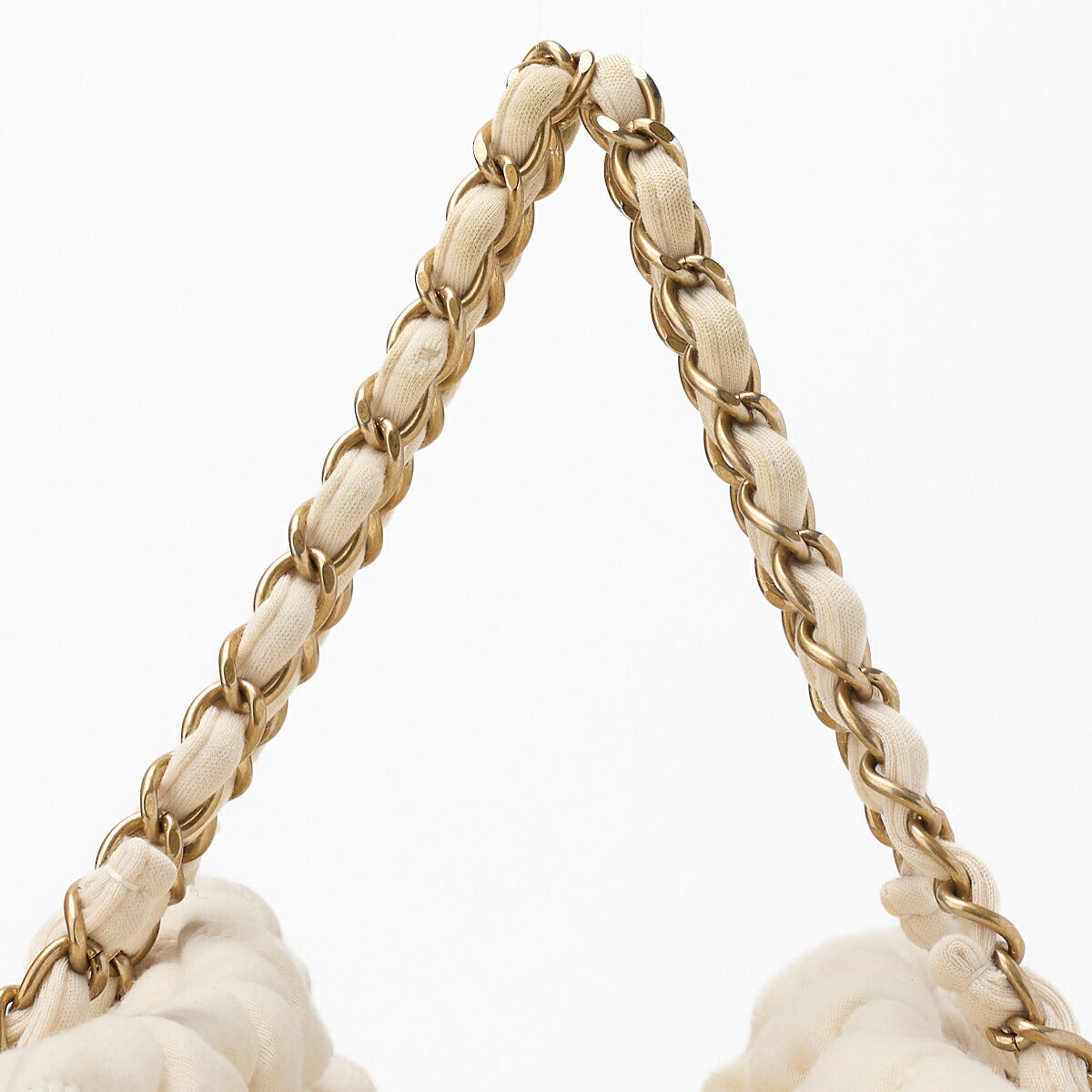 CHANEL Shoulder Tote Bag Matelasse Bubble Quilt Cotton Ivory Gold-Tone Hardware Pre-Owned - Vintage La Charme