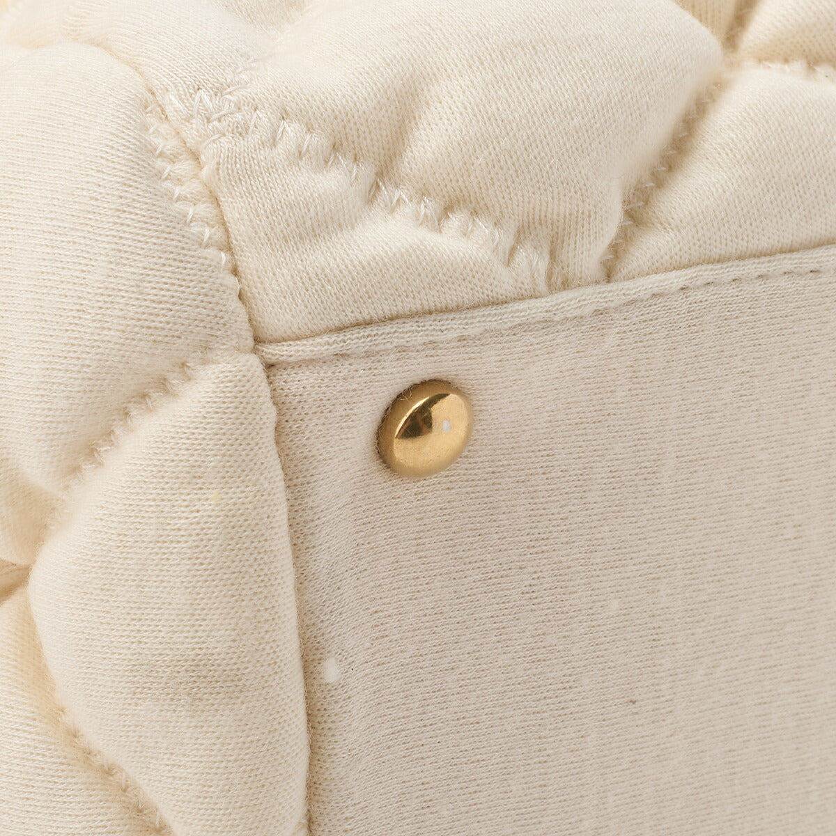 CHANEL Shoulder Tote Bag Matelasse Bubble Quilt Cotton Ivory Gold-Tone Hardware Pre-Owned - Vintage La Charme
