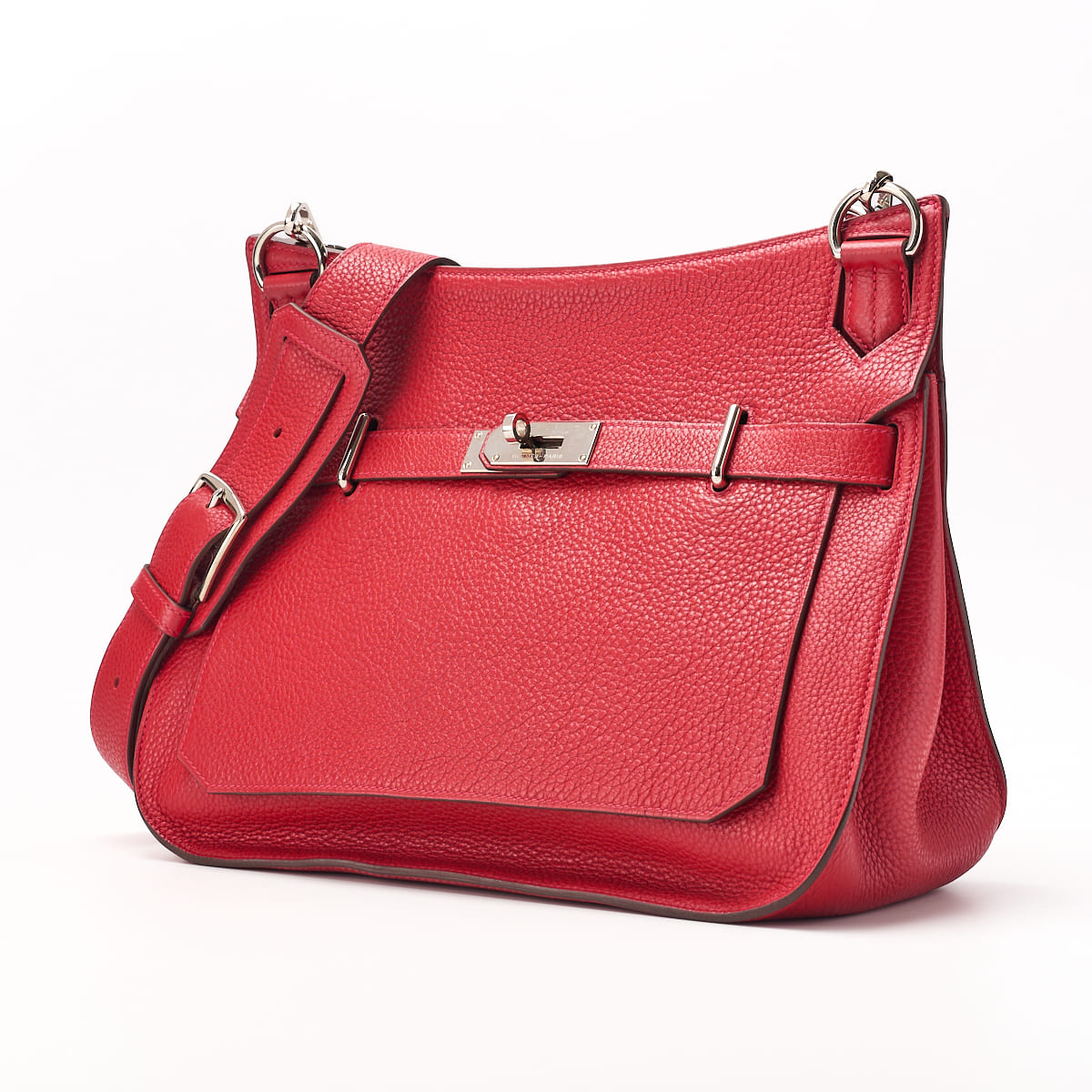 HERMES Gypsiere 34 Shoulder Bag Tryon Clemence Vermillion Silver-Tone Hardware Pre-Owned - Vintage La Charme