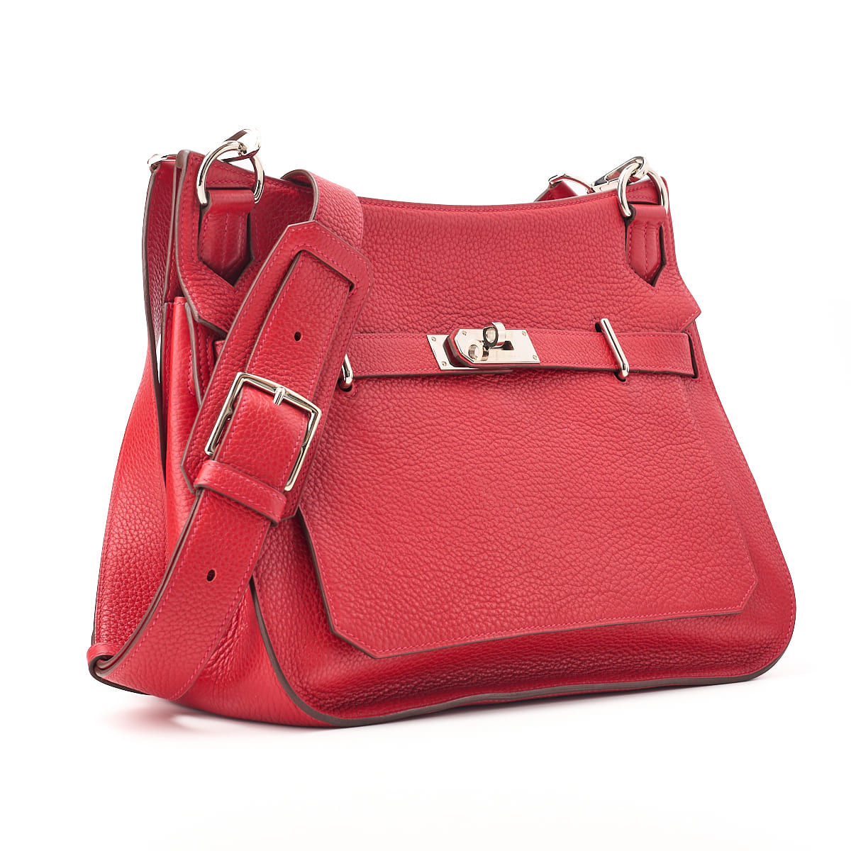 HERMES Gypsiere 34 Shoulder Bag Tryon Clemence Vermillion Silver-Tone Hardware Pre-Owned - Vintage La Charme