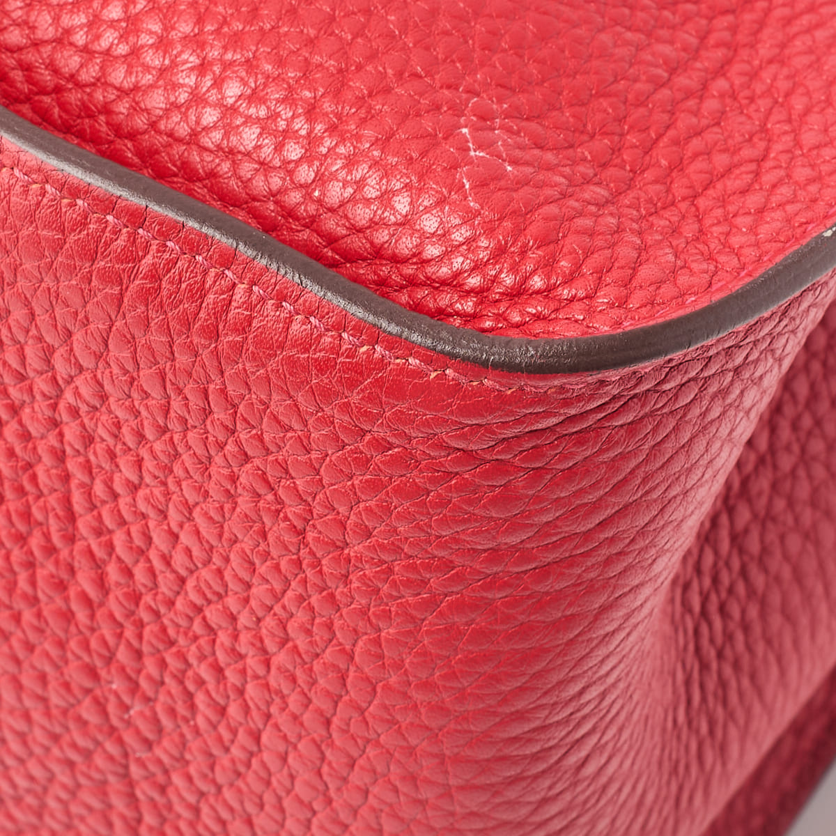 HERMES Gypsiere 34 Shoulder Bag Tryon Clemence Vermillion Silver-Tone Hardware Pre-Owned - Vintage La Charme