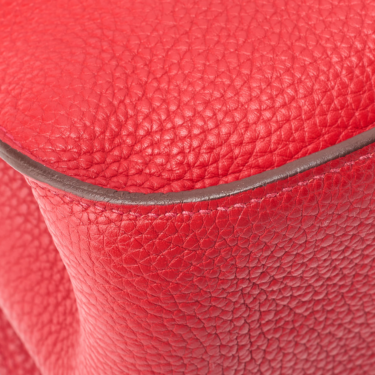 HERMES Gypsiere 34 Shoulder Bag Tryon Clemence Vermillion Silver-Tone Hardware Pre-Owned - Vintage La Charme