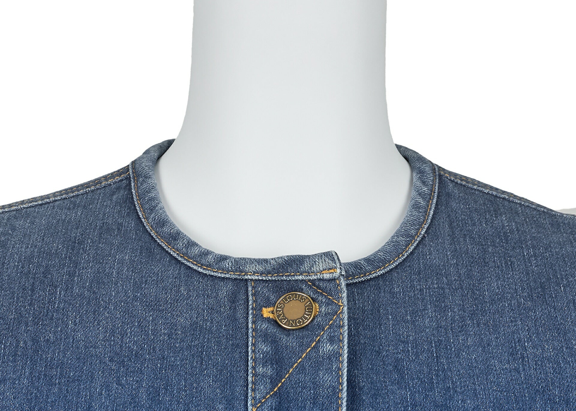 Louis Vuitton Denim Jacket, Gradient, Cotton, Blue, Silver-Tone Hardware, Pre-Owned - Vintage La Charme