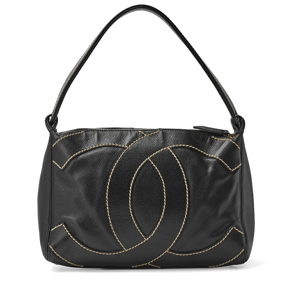 CHANEL Shoulder Bag, Coco Mark One, Caviar Skin, Black, Gold-Tone Hardware, Pre-Owned - Vintage La Charme
