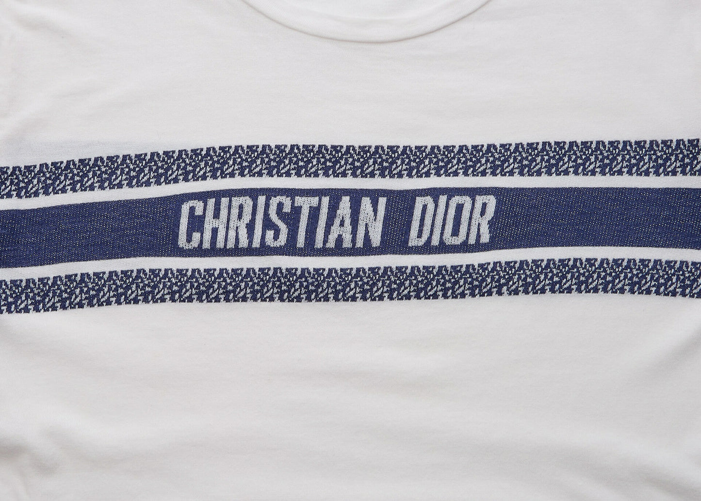 Dior Tote Bag, Logo T-Shirt, Cut-and-Sew, Cotton, White, Silver-Tone Hardware, Pre-Owned - Vintage La Charme
