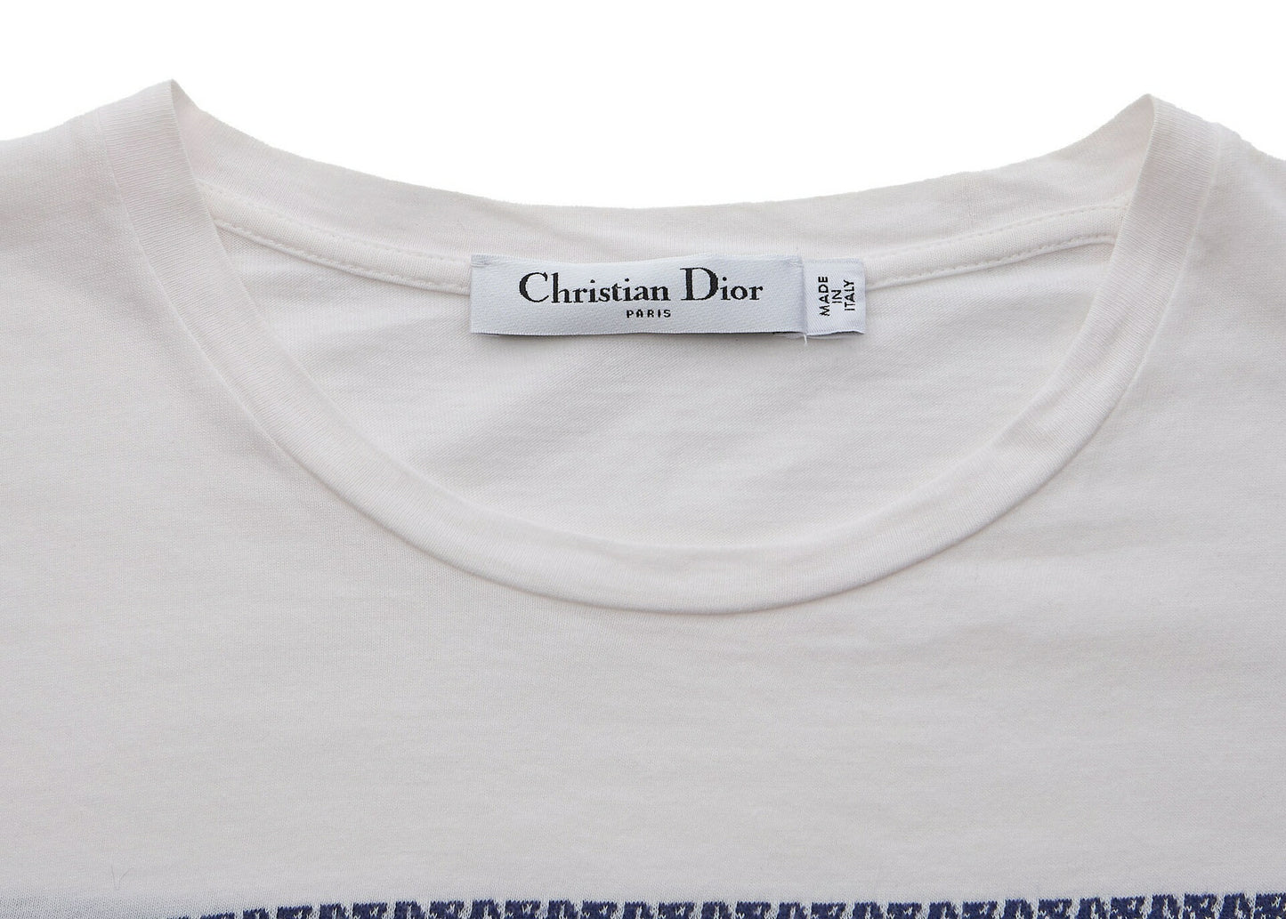 Dior Tote Bag, Logo T-Shirt, Cut-and-Sew, Cotton, White, Silver-Tone Hardware, Pre-Owned - Vintage La Charme