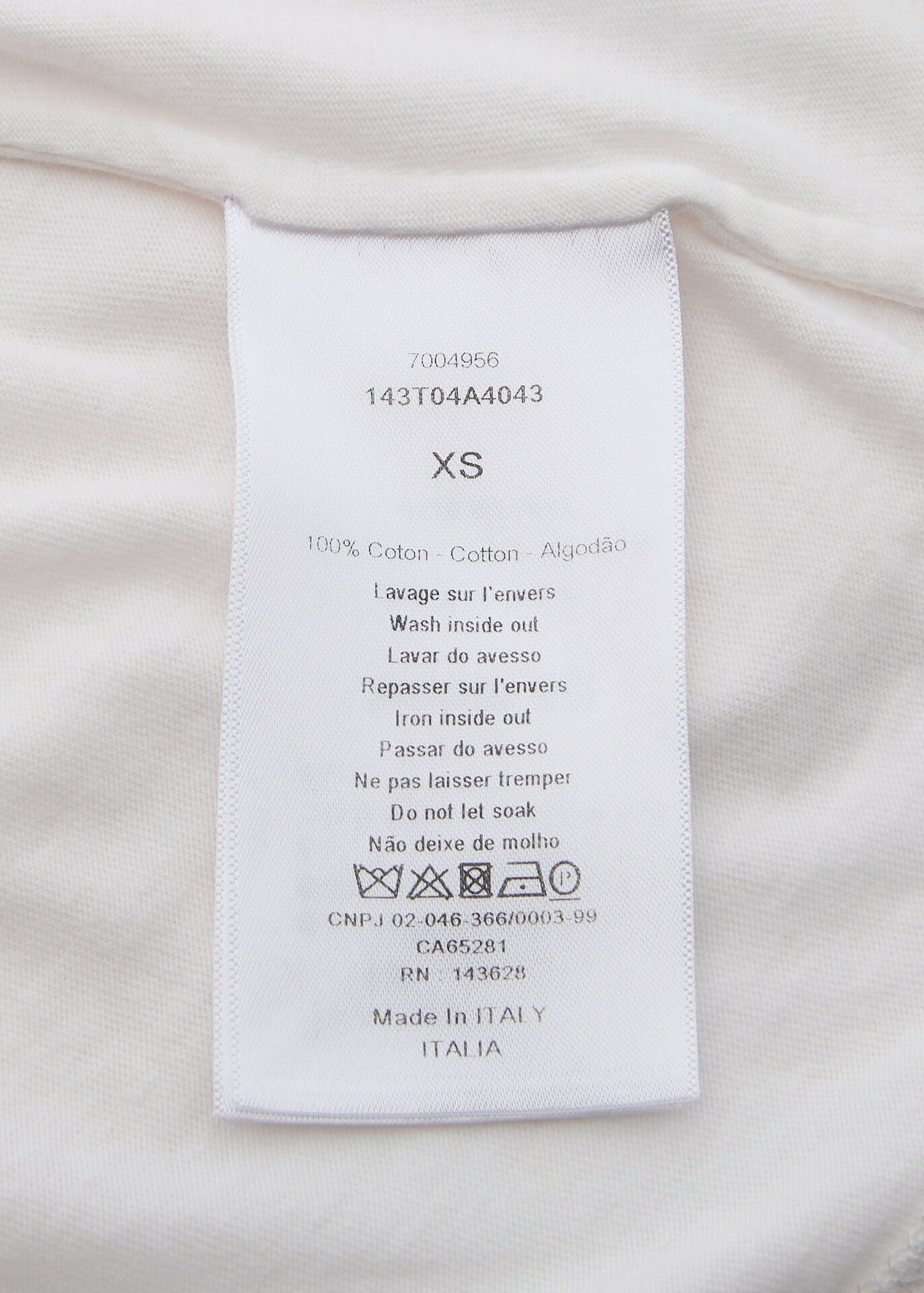 Dior Tote Bag, Logo T-Shirt, Cut-and-Sew, Cotton, White, Silver-Tone Hardware, Pre-Owned - Vintage La Charme