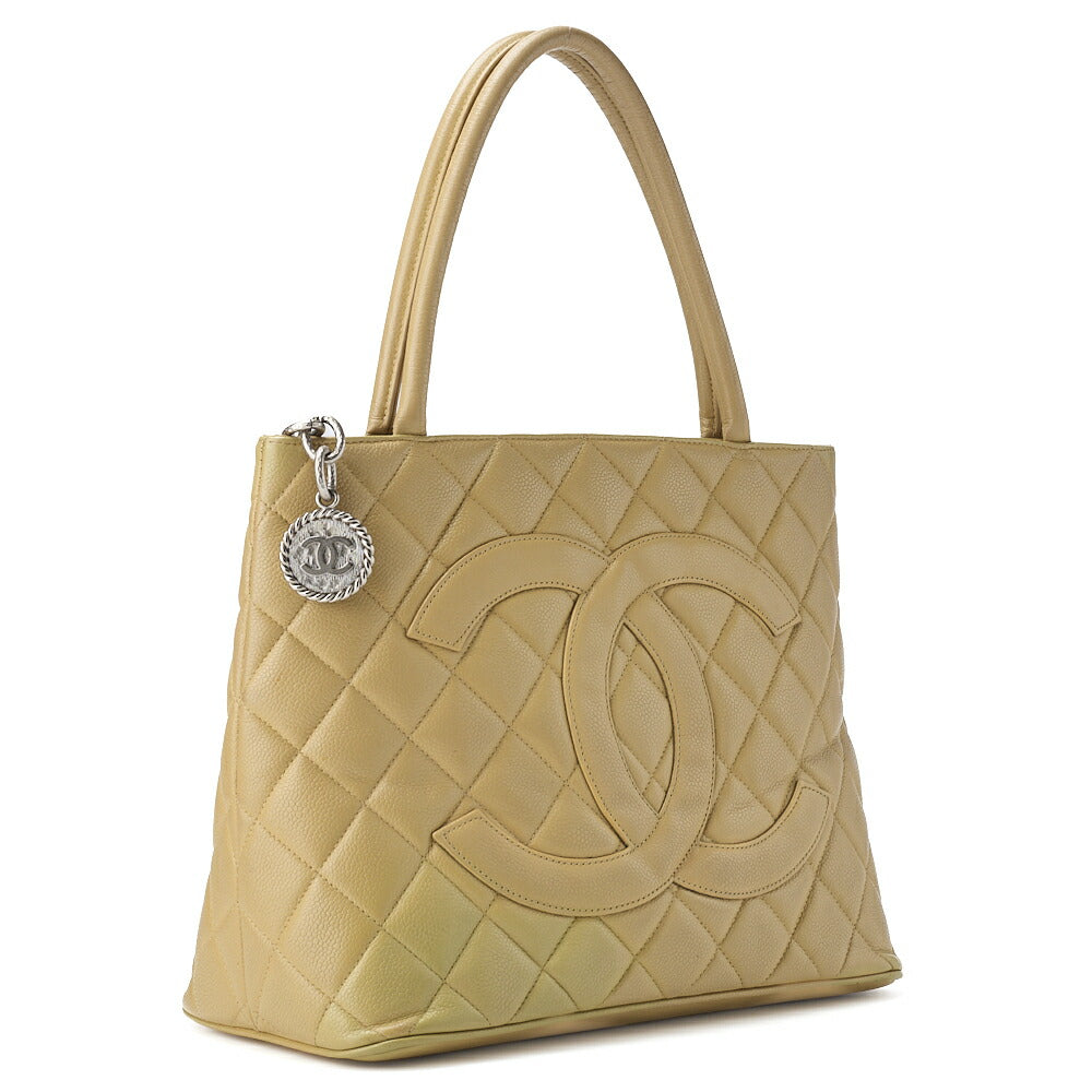 CHANEL Tote Bag Matelasse Reprint Caviar Skin Yellow Silver-Tone Hardware Pre-Owned - Vintage La Charme