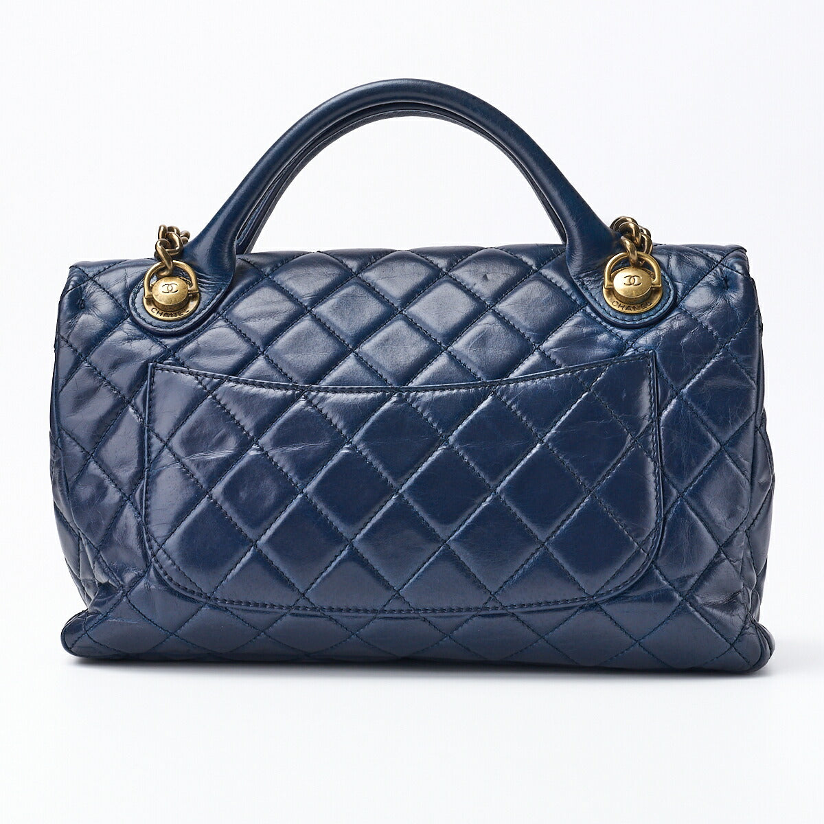 CHANEL Shoulder Handbag Matelasse 2WAY Vintage Calf Blue Gold-Tone Hardware Pre-Owned - Vintage La Charme