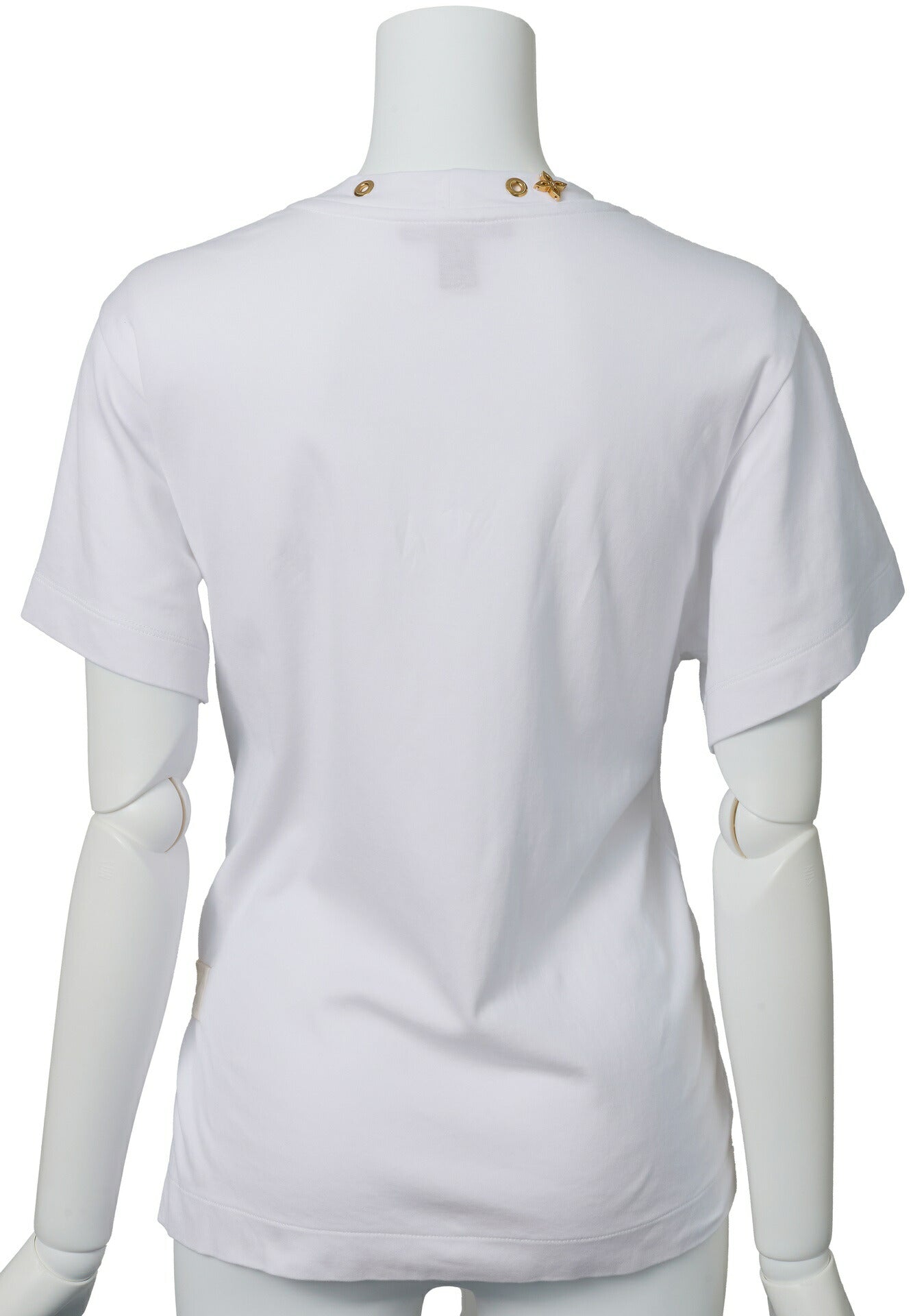 Louis Vuitton T-Shirt, Studded Side Strap, Cotton, White, Gold-Tone Hardware, Pre-Owned - Vintage La Charme