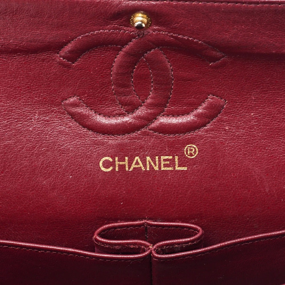 CHANEL Shoulder Bag Matelasse Double Flap Lambskin Black Gold-Tone Hardware Pre-Owned - Vintage La Charme