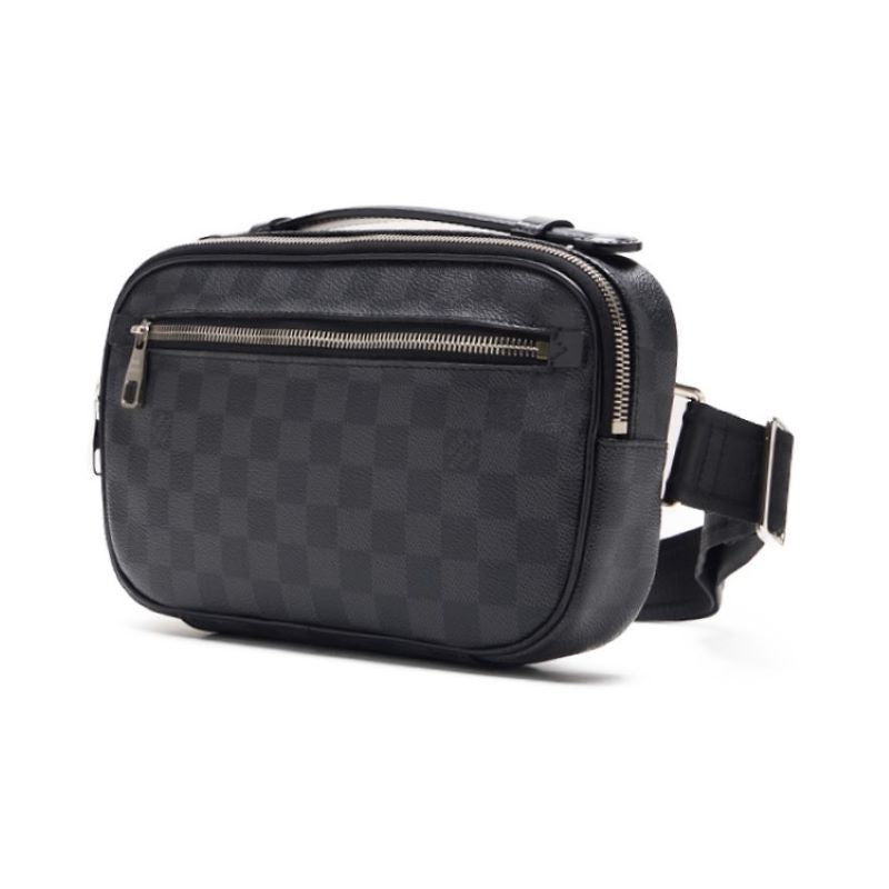 Louis Vuitton Waist Bag, Damier Graffite Ambraille, PVC, Gray, Silver-Tone Hardware, Pre-Owned - Vintage La Charme
