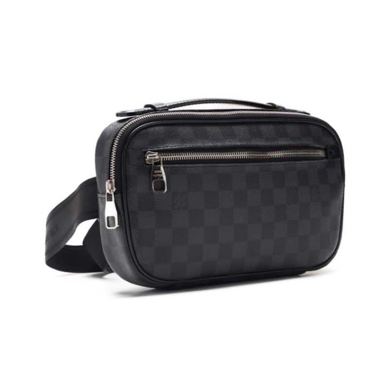 Louis Vuitton Waist Bag, Damier Graffite Ambraille, PVC, Gray, Silver-Tone Hardware, Pre-Owned - Vintage La Charme
