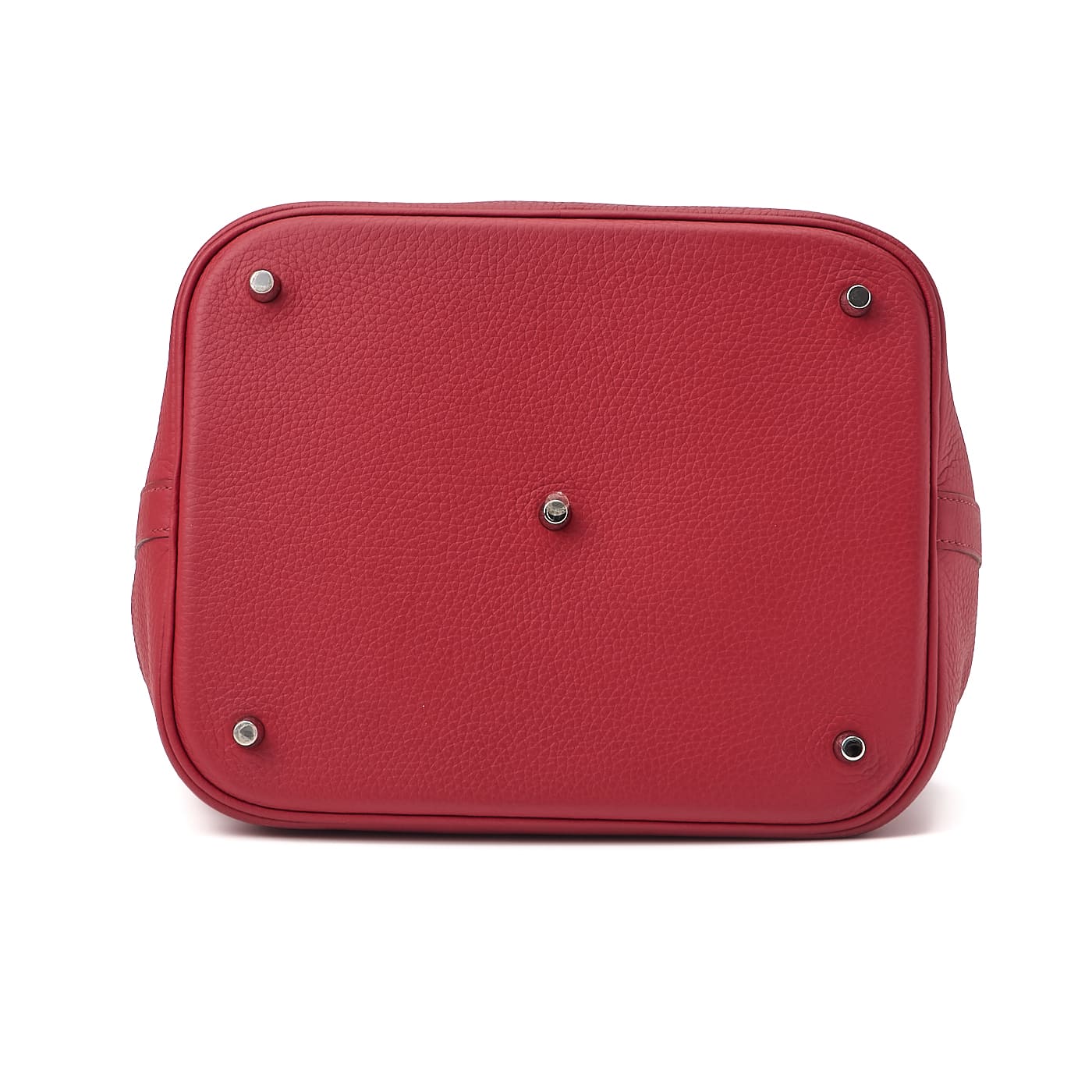 HERMES Picotan Rock GM Handbag Taurillon Clemence Rouge Casaque Silver-Tone Hardware Pre-Owned - Vintage La Charme